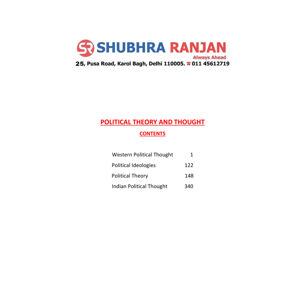 Shubhra Ranjan PSIR Notes 2026-27 – Political Science Optional Booklets for UPSC CSE