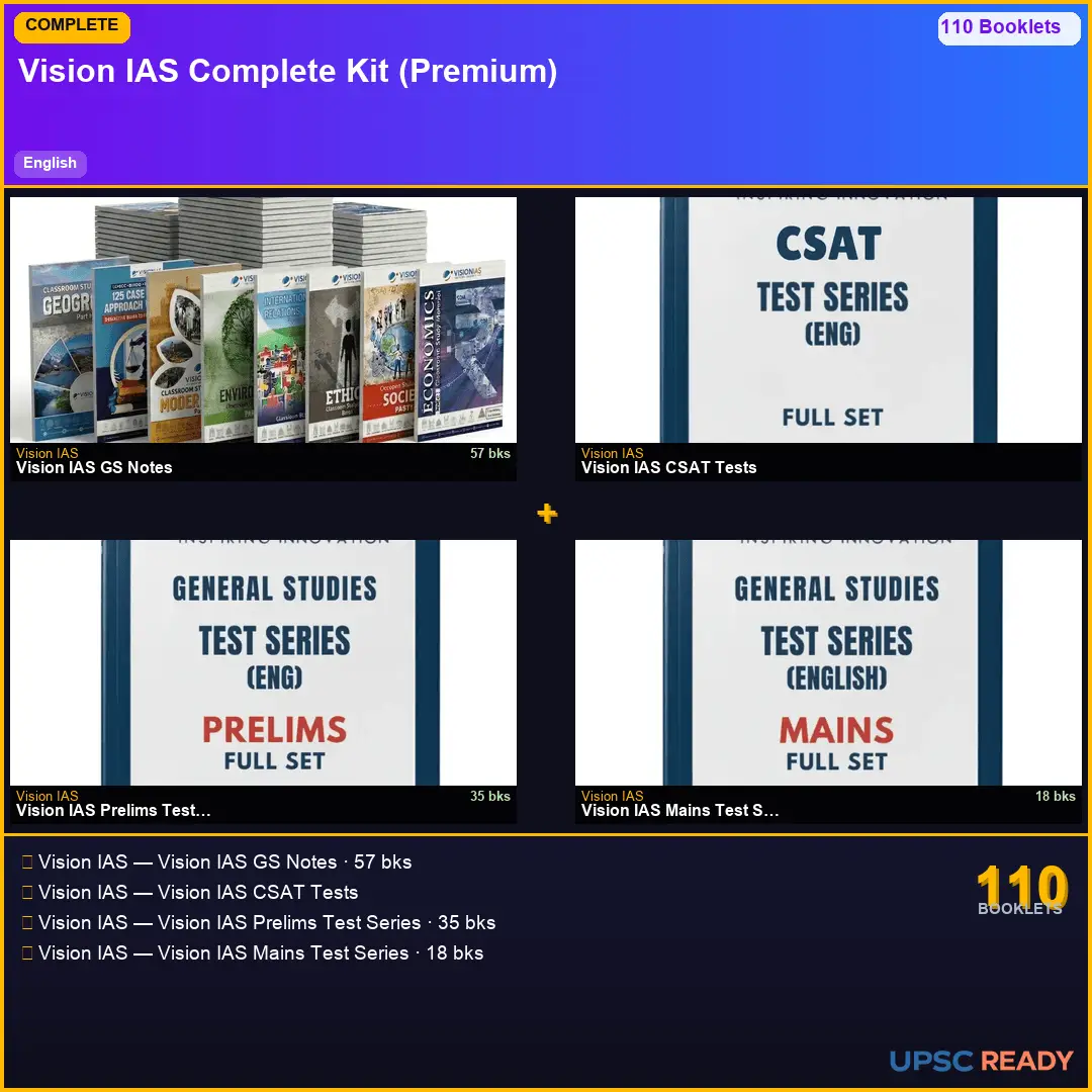 Vision IAS Complete Kit 2026-27 | GS 57bk + CSAT + Prelims TS + Mains TS | English