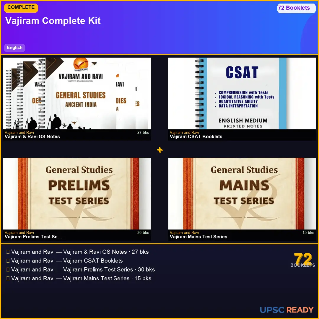 Vajiram & Ravi Complete Kit 2026-27 | GS 27bk + CSAT + Prelims TS + Mains TS | English