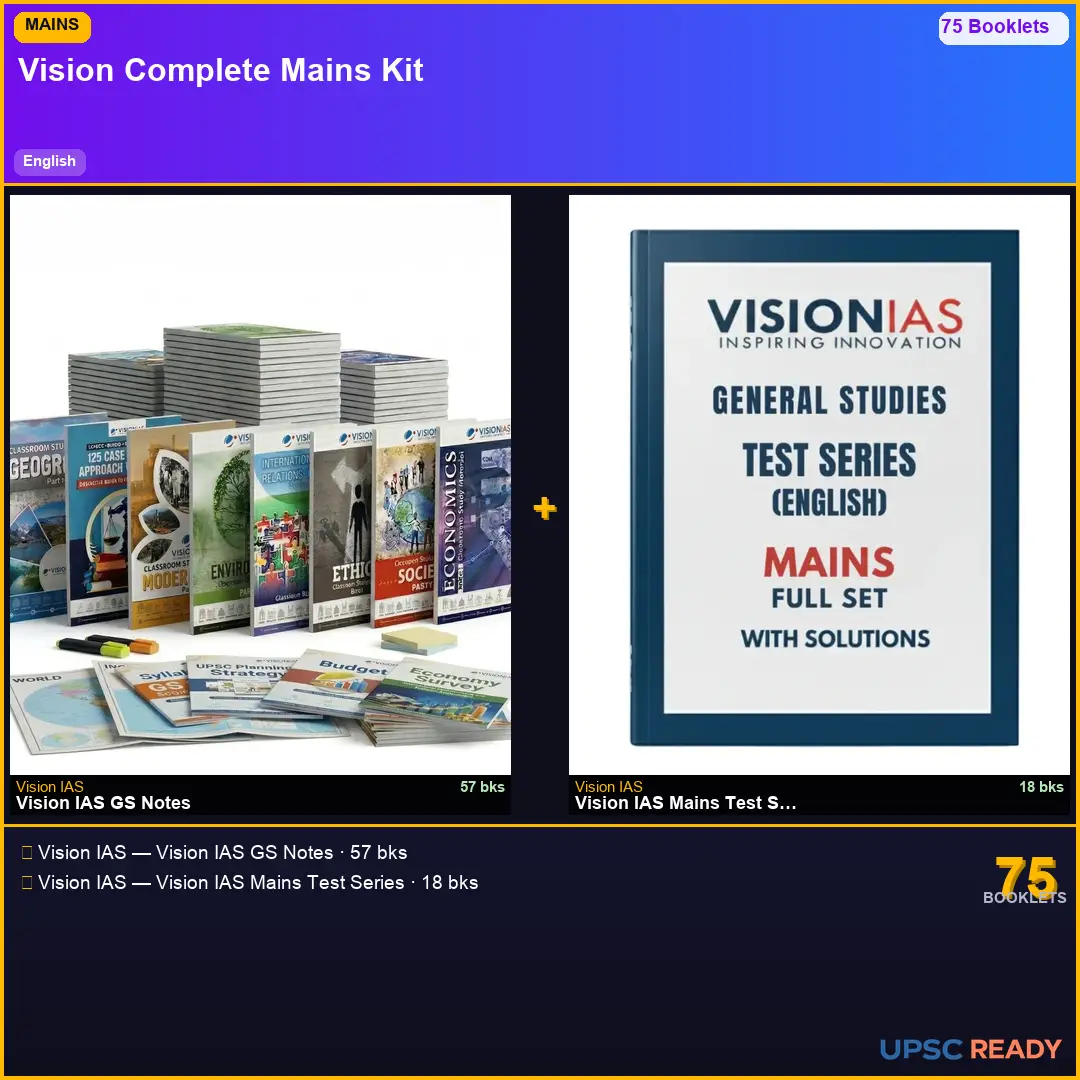 Vision IAS Mains Kit 2026-27 | GS 57bk + Vision Mains Test Series | English