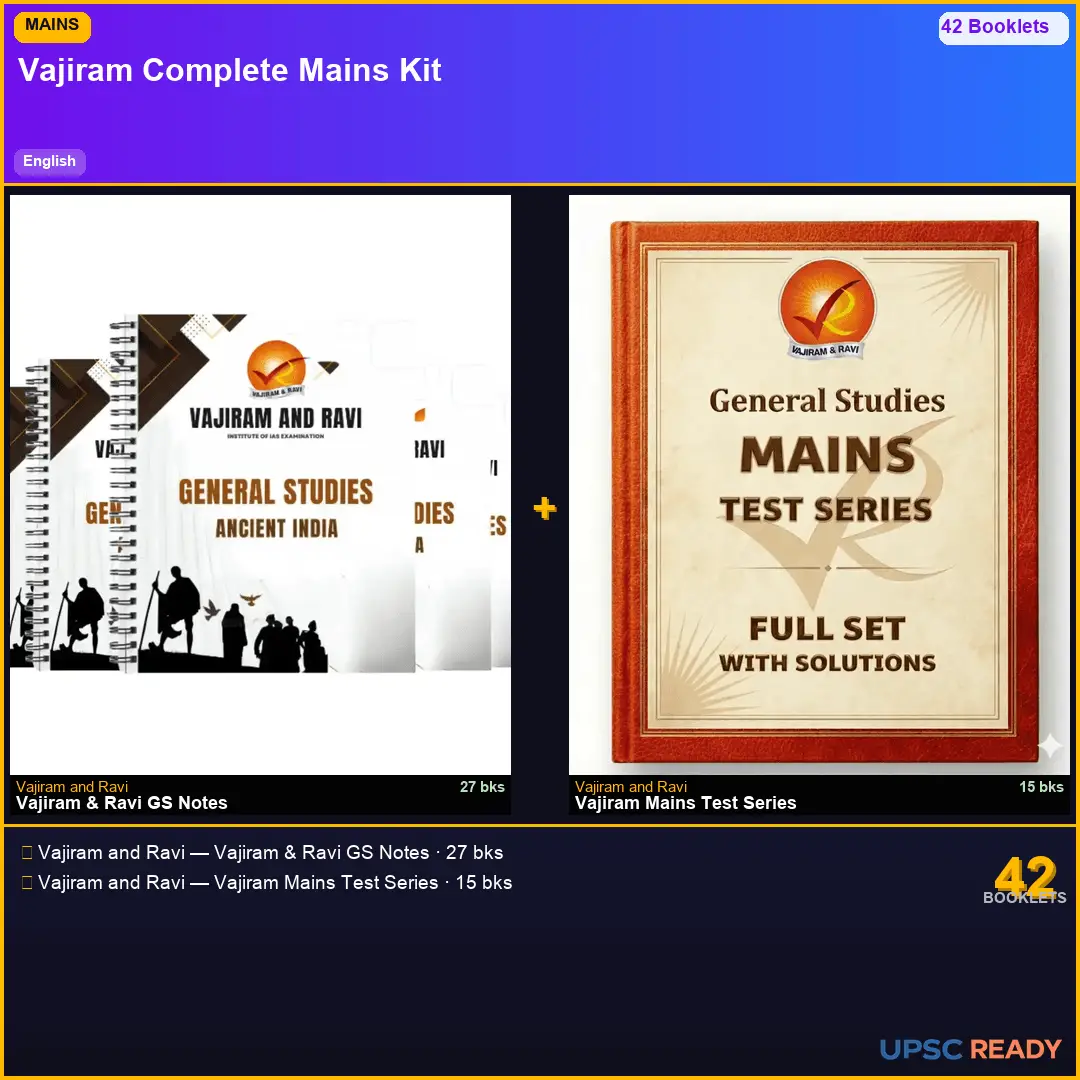 Vajiram & Ravi Mains Kit 2026-27 | GS 27bk + Vajiram Mains Test Series | English