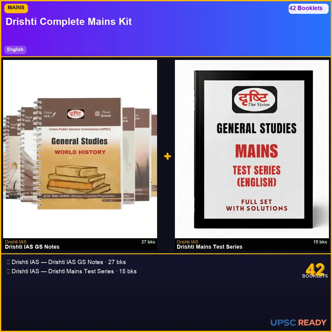 Drishti IAS Mains Kit 2026-27 | GS 27bk + Drishti Mains Test Series | English