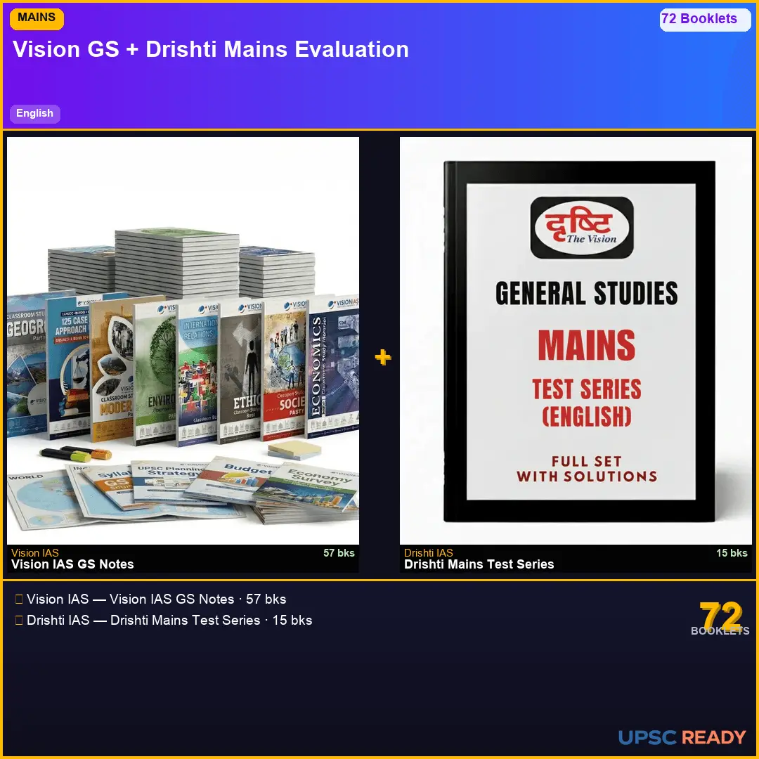 Vision IAS GS 2026-27 + Drishti Mains Test Series | English
