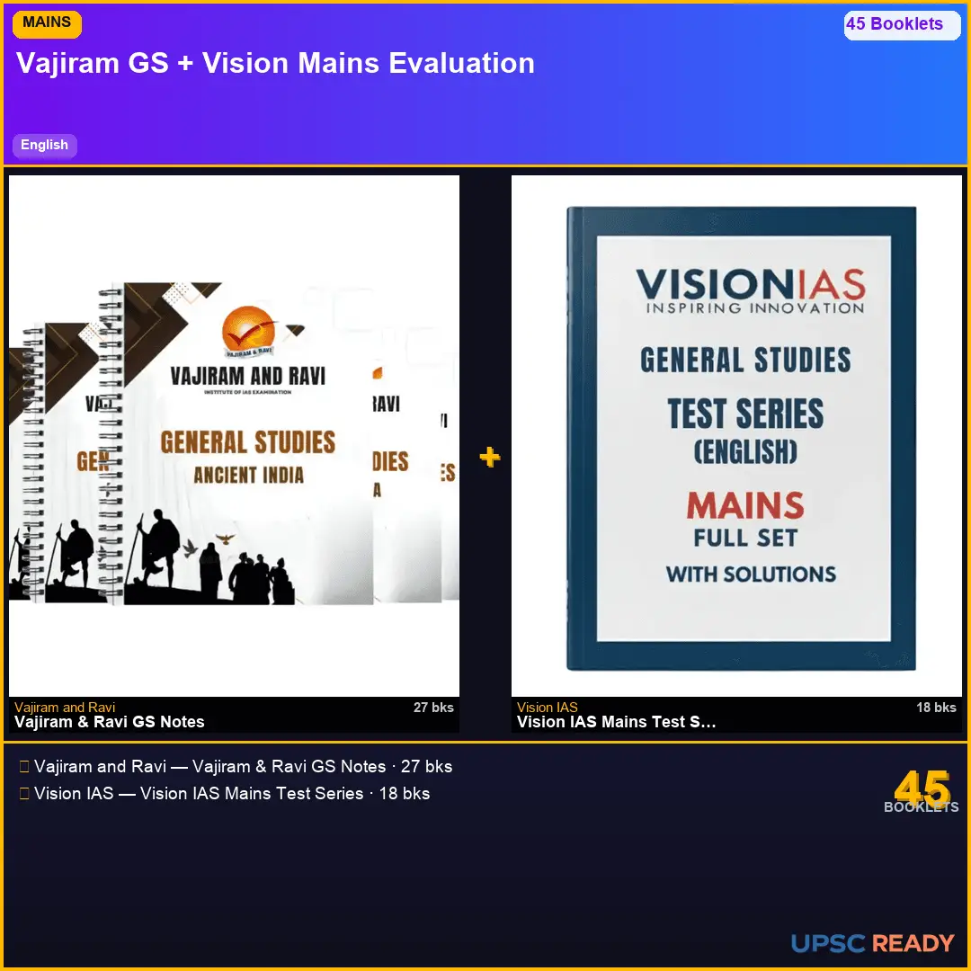 Vajiram GS 2026-27 + Vision Mains Test Series | English