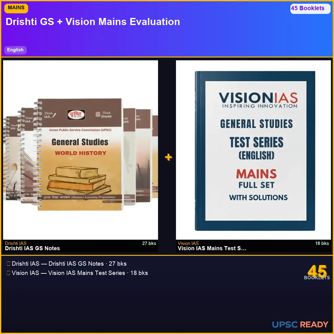 Drishti IAS GS 2026-27 + Vision Mains Test Series | English