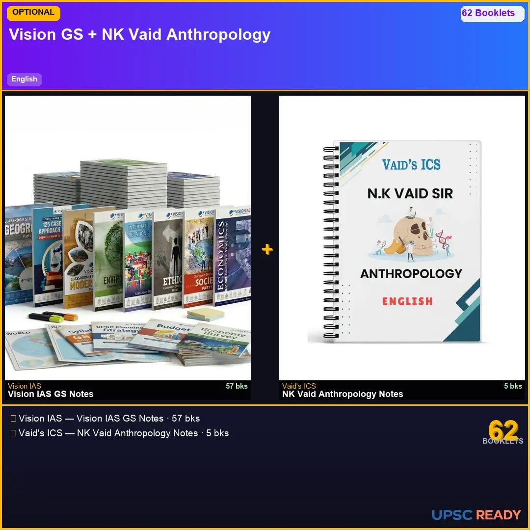 Vision IAS GS + NK Vaid Anthropology Notes 2026-27 | English | Mains Optional Bundle