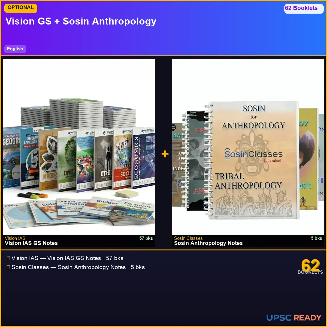 Vision IAS GS + Sosin Anthropology Notes 2026-27 | English | Mains Optional Bundle