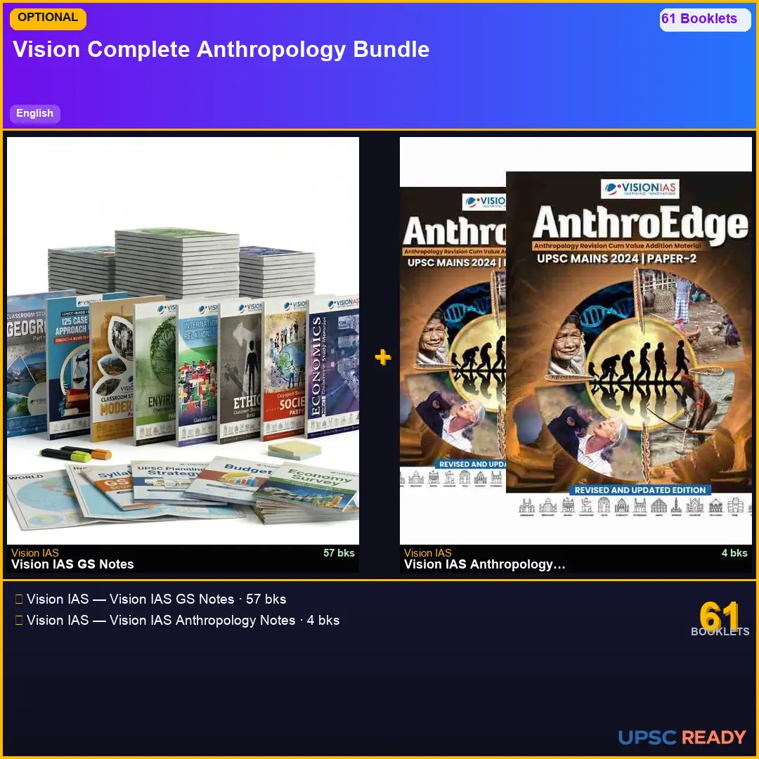 Vision IAS GS + Vision IAS Anthropology Notes 2026-27 | English | Mains Optional Bundle