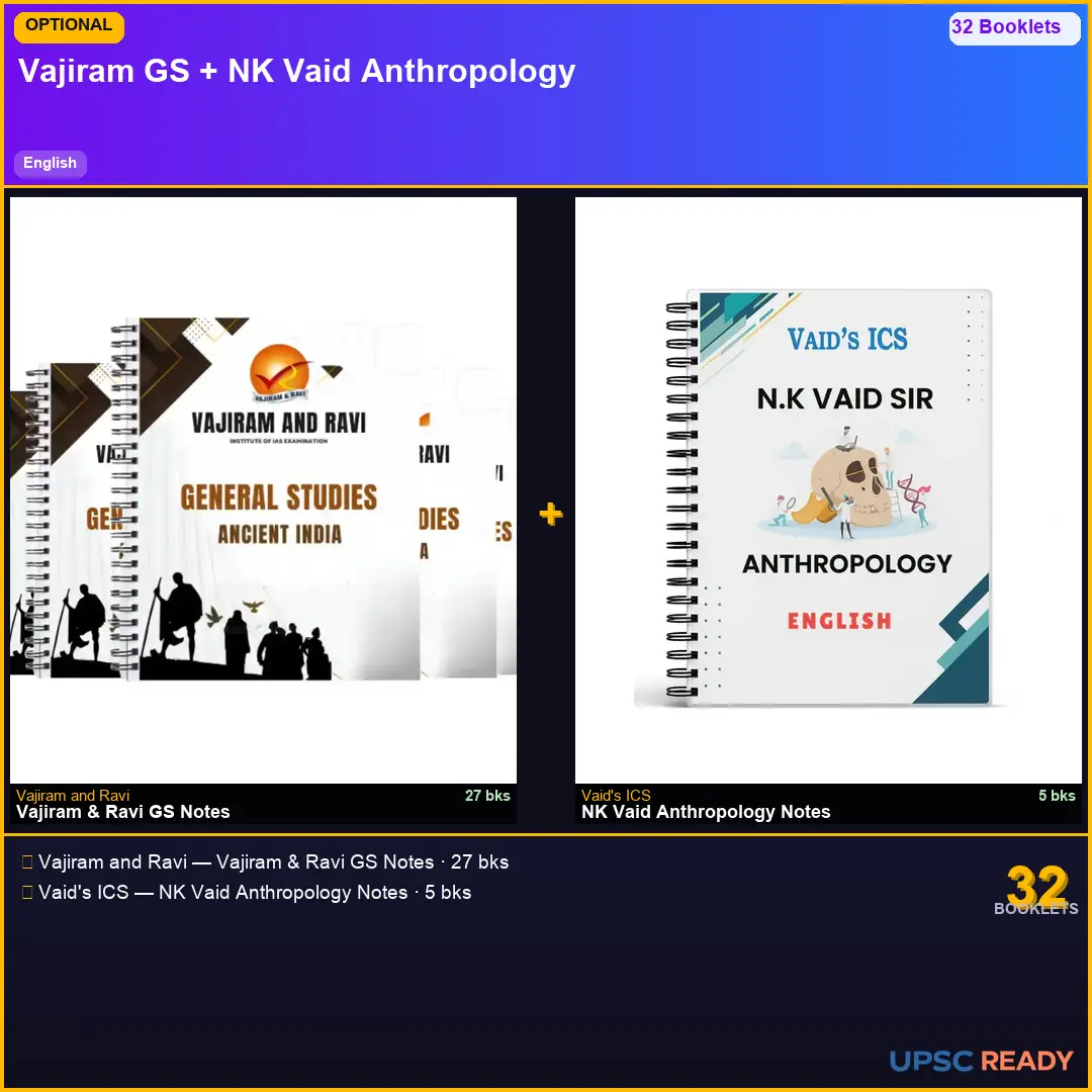 Vajiram GS + NK Vaid Anthropology Notes 2026-27 | English | Mains Optional Bundle