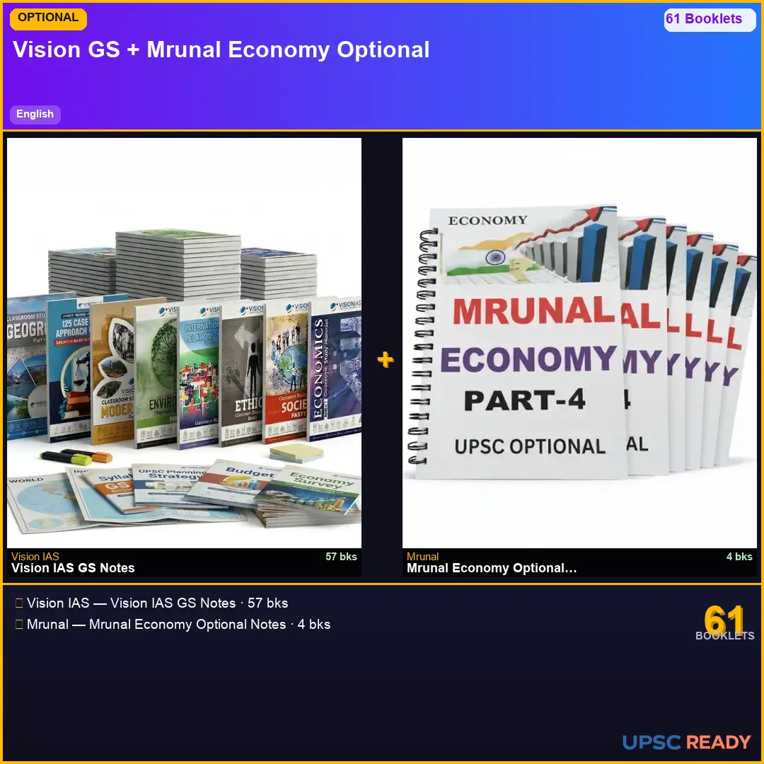 Vision IAS GS + Mrunal Economy Optional Notes 2026-27 | English | Mains Optional Bundle