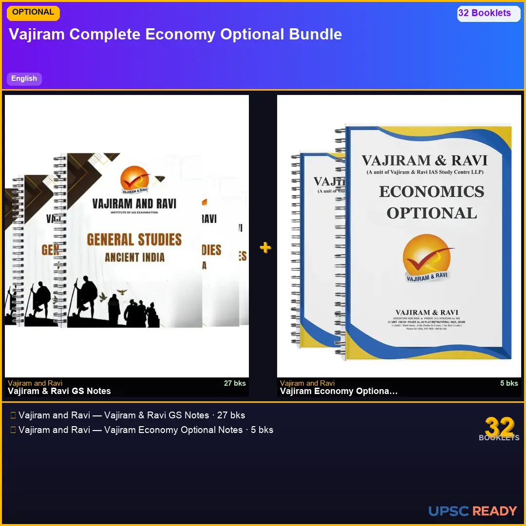 Vajiram GS + Vajiram Economy Optional Notes 2026-27 | English | Mains Optional Bundle