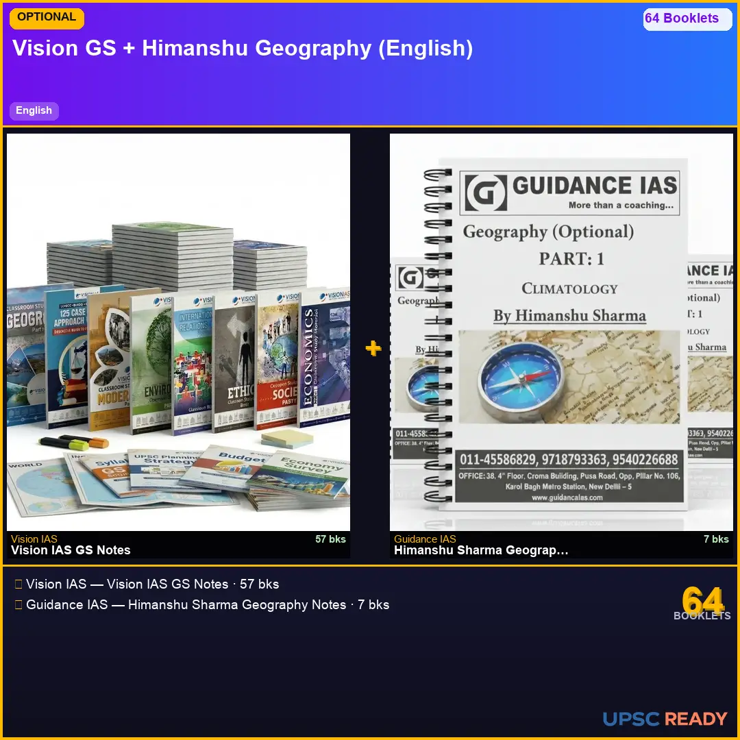 Vision IAS GS + Himanshu Sharma Geography Notes 2026-27 | English | Mains Optional Bundle
