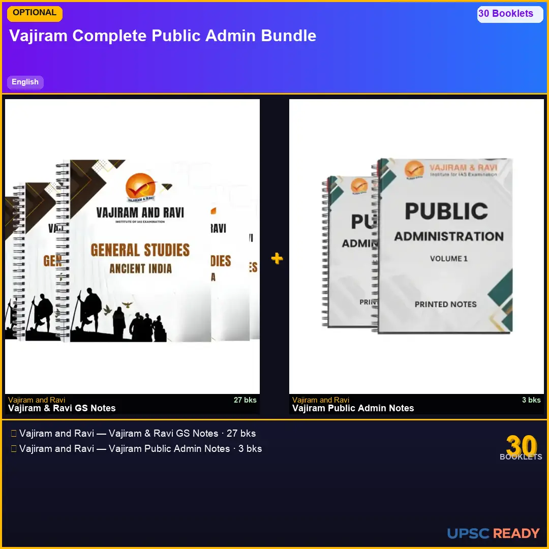 Vajiram GS + Vajiram Public Administration Notes 2026-27 | English | Mains Optional Bundle