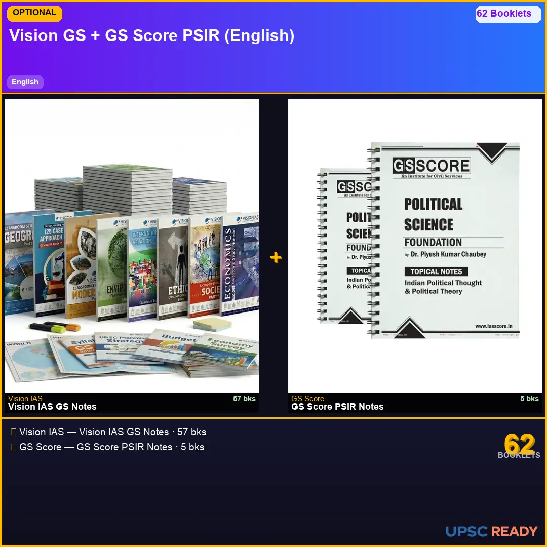 Vision IAS GS + GS Score PSIR Notes 2026-27 | English | Mains Optional Bundle