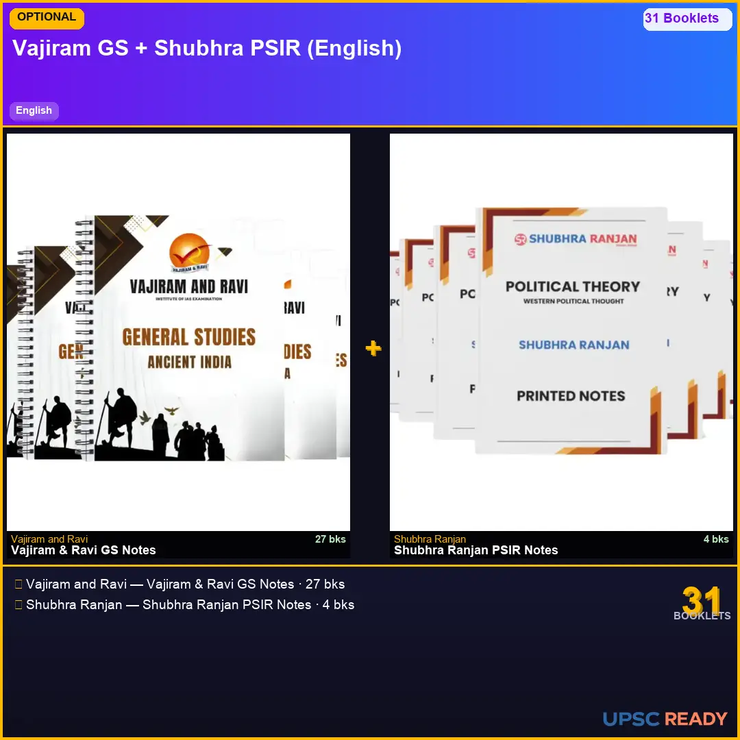 Vajiram GS + Shubhra Ranjan PSIR Notes 2026-27 | English | Mains Optional Bundle
