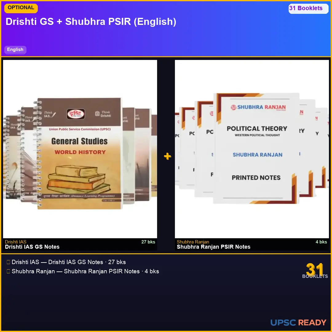 Drishti GS + Shubhra Ranjan PSIR Notes 2026-27 | English | Mains Optional Bundle