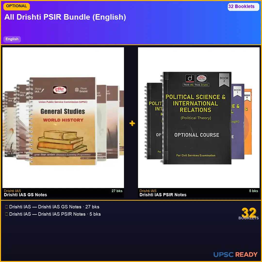 Drishti GS + Drishti IAS PSIR Notes 2026-27 | English | Mains Optional Bundle