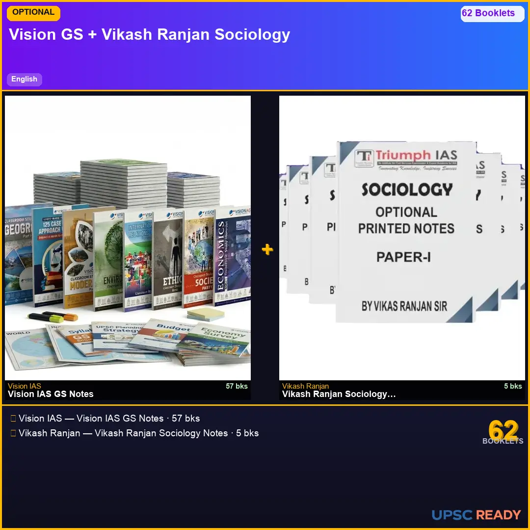 Vision IAS GS + Vikash Ranjan Sociology Notes 2026-27 | English | Mains Optional Bundle
