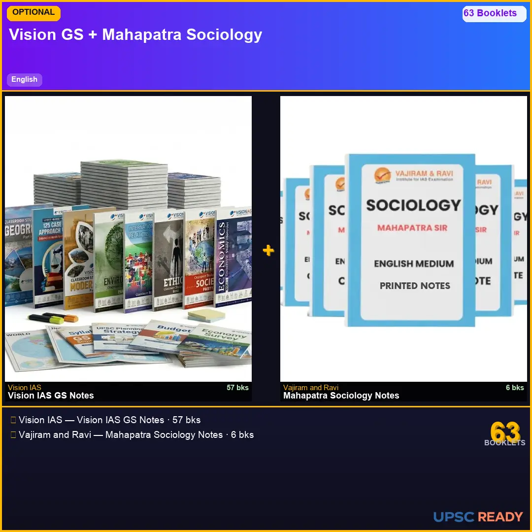 Vision IAS GS + Mahapatra Sociology Notes 2026-27 | English | Mains Optional Bundle