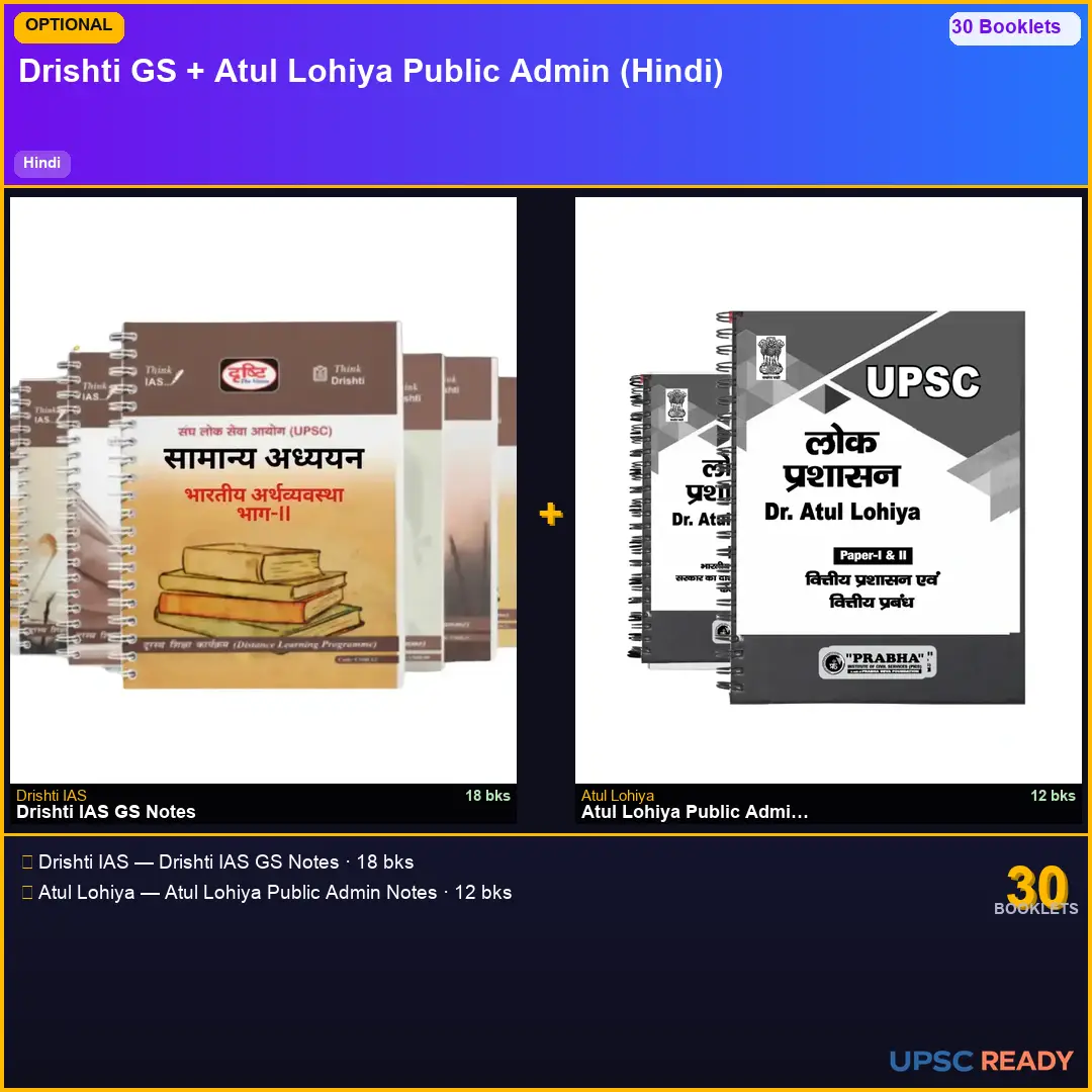 Drishti GS + Atul Lohiya Public Administration Notes 2026-27 | Hindi | Mains Optional Bundle