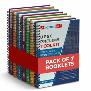 Forum IAS UPSC Prelims Toolkit: Topic Wise PYQ (1992-2025) โ Ultimate Pack of 7 Booklets (2nd Edition)