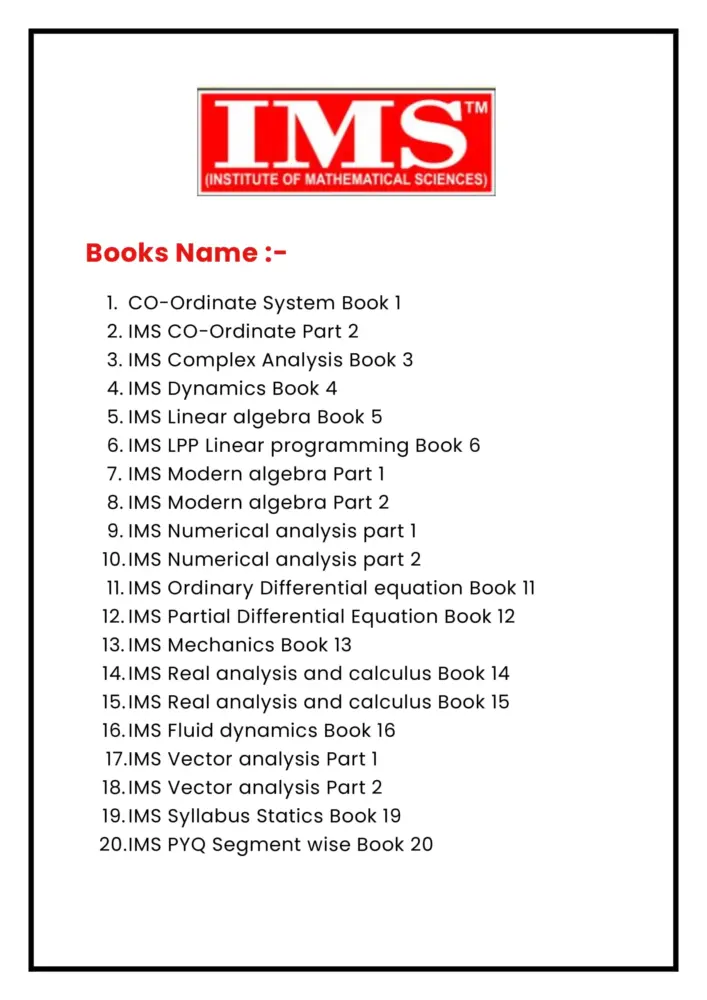 IMS Maths Notes 2025 | English Medium | 20 Booklets Set - Image 2