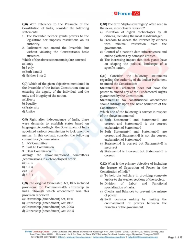 Forum IAS Prelims Test Series 2026 | UPSC Prelims Test Series in English - Image 3